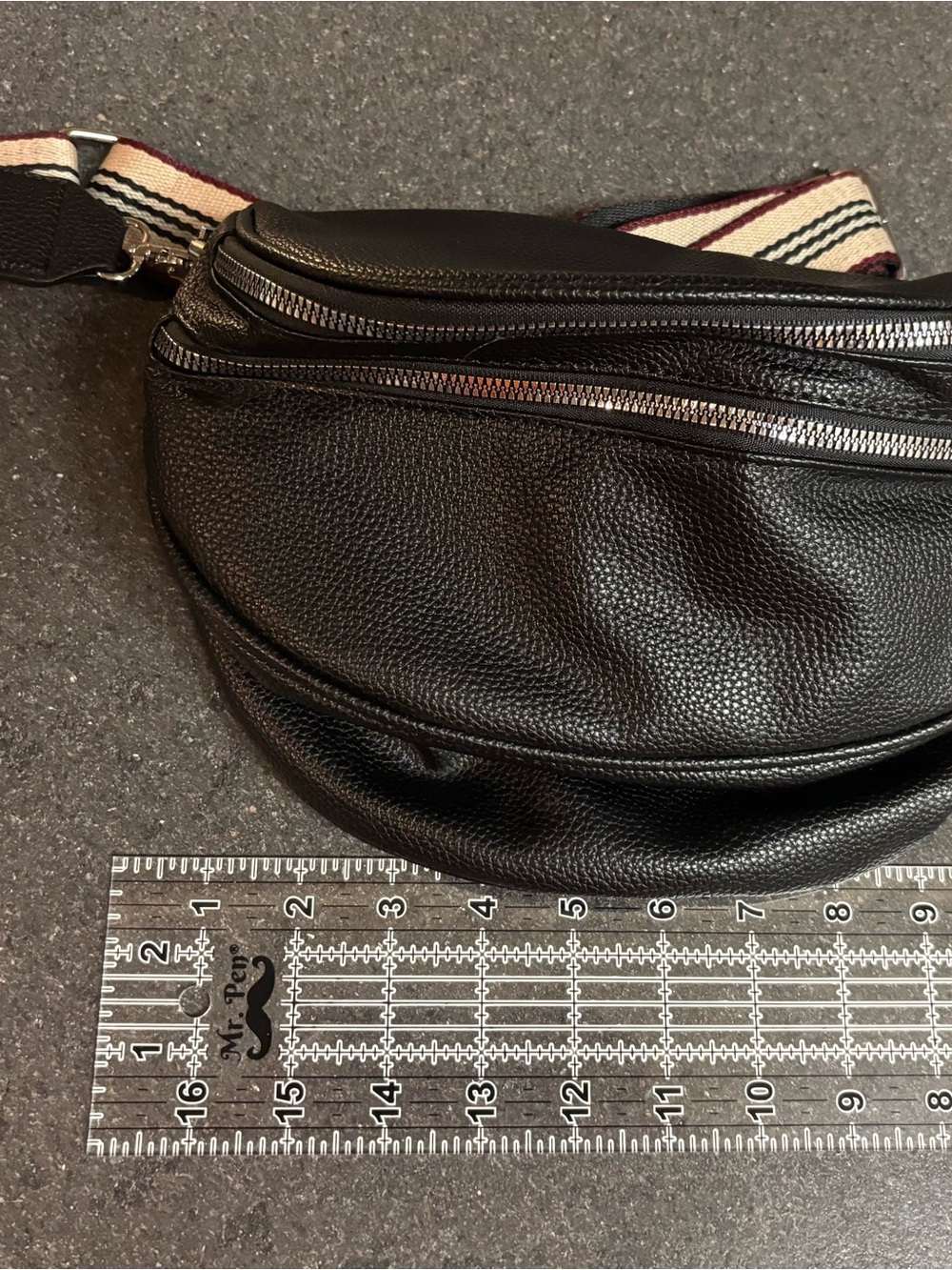 Black Faux Leather Crossbody Bum Bag